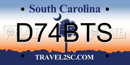 D74BTS South Carolina License Plate