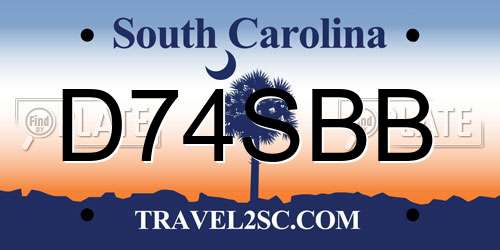 D74SBB South Carolina License Plate