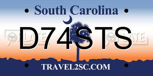 D74STS South Carolina License Plate