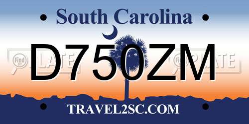 D750ZM South Carolina License Plate