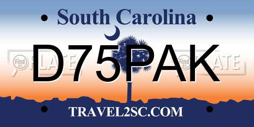 D75PAK South Carolina License Plate