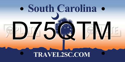 D75QTM South Carolina License Plate