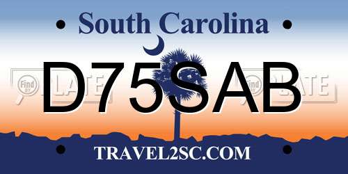 D75SAB South Carolina License Plate
