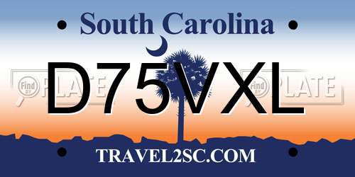 D75VXL South Carolina License Plate