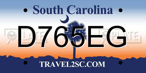 D765EG South Carolina License Plate