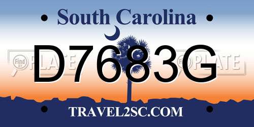 D7683G South Carolina License Plate