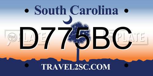 D775BC South Carolina License Plate