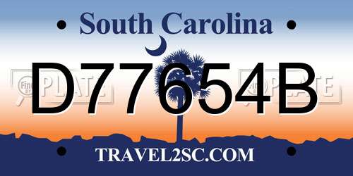 D77654B South Carolina License Plate