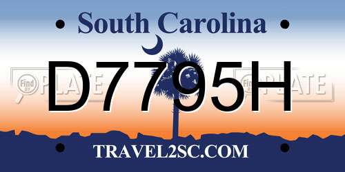 D7795H South Carolina License Plate