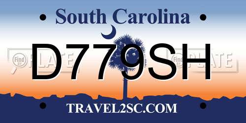 D779SH South Carolina License Plate
