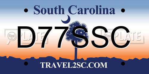 D77SSC South Carolina License Plate