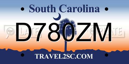 D780ZM South Carolina License Plate