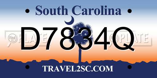 D7834Q South Carolina License Plate
