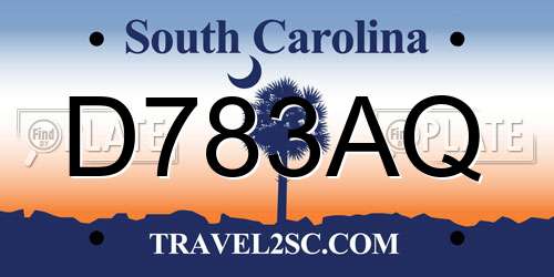 D783AQ South Carolina License Plate