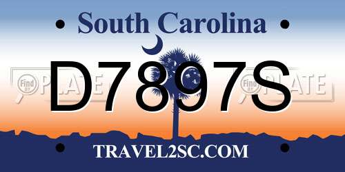 D7897S South Carolina License Plate