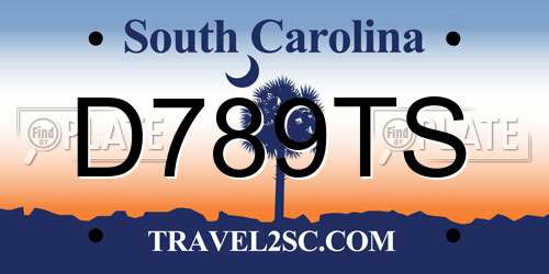 D789TS South Carolina License Plate