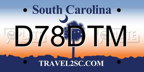 D78DTM South Carolina License Plate