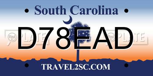 D78EAD South Carolina License Plate