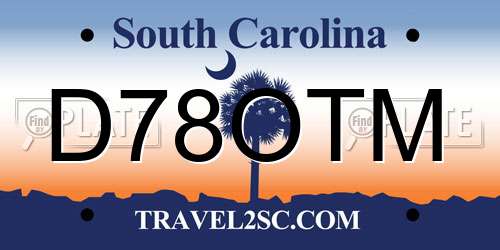 D78OTM South Carolina License Plate
