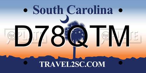 D78QTM South Carolina License Plate