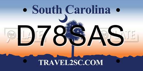 D78SAS South Carolina License Plate