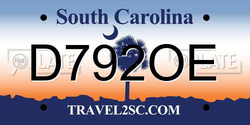D792OE South Carolina License Plate