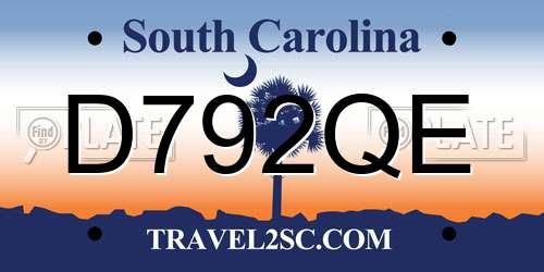 D792QE South Carolina License Plate