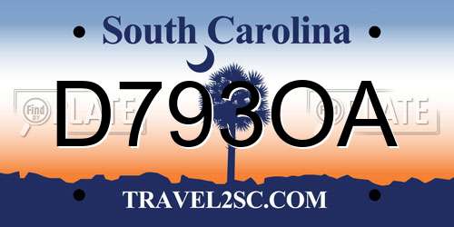 D793OA South Carolina License Plate