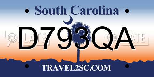 D793QA South Carolina License Plate
