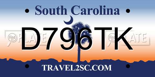 D796TK South Carolina License Plate