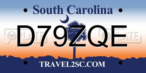 D79ZQE South Carolina License Plate
