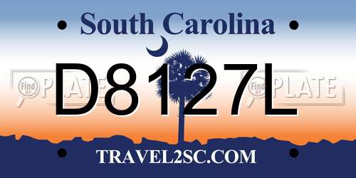 D8127L South Carolina License Plate