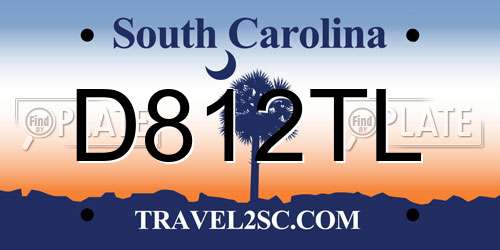 D812TL South Carolina License Plate