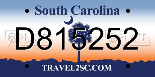 D815252 South Carolina License Plate