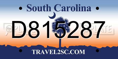D815287 South Carolina License Plate