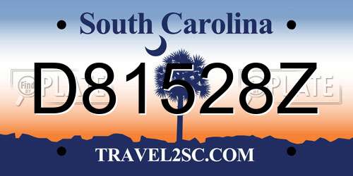 D81528Z South Carolina License Plate