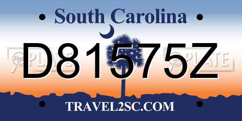 D81575Z South Carolina License Plate