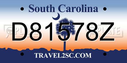 D81578Z South Carolina License Plate