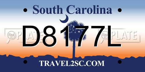 D8177L South Carolina License Plate