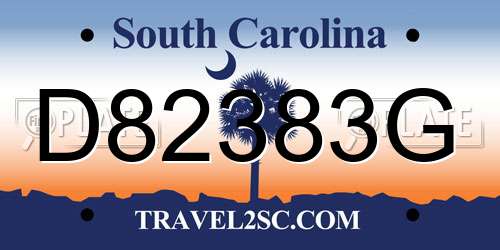 D82383G South Carolina License Plate