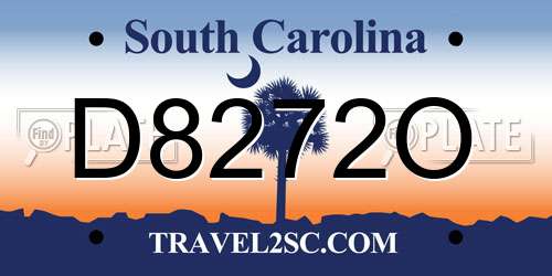 D8272O South Carolina License Plate