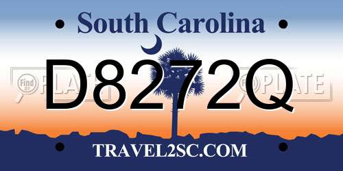 D8272Q South Carolina License Plate