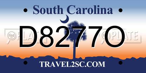 D8277O South Carolina License Plate