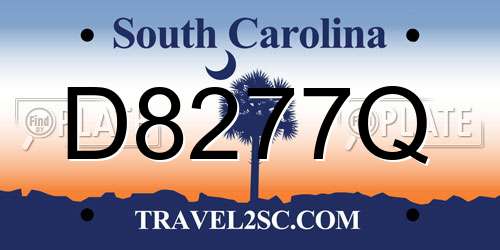 D8277Q South Carolina License Plate