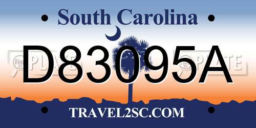 D83095A South Carolina License Plate