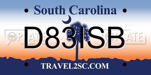 D83ISB South Carolina License Plate