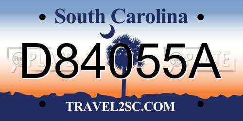 D84055A South Carolina License Plate