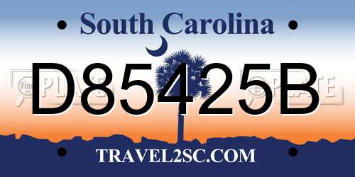 D85425B South Carolina License Plate