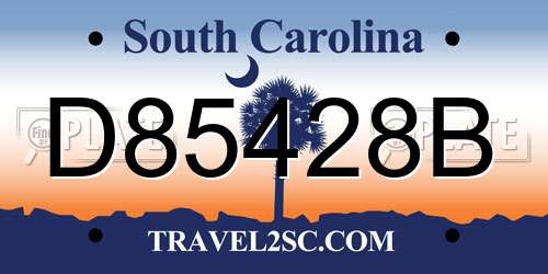D85428B South Carolina License Plate