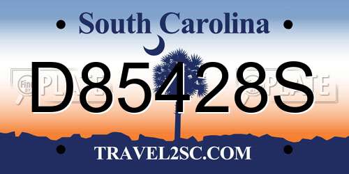 D85428S South Carolina License Plate